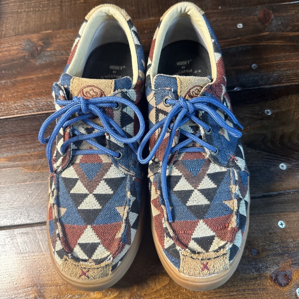 Twisted X Men's 8.5 Medium Hooey Loper Shoes Moc Toe MHYC006 Graphic Pattern - Picture 6 of 14